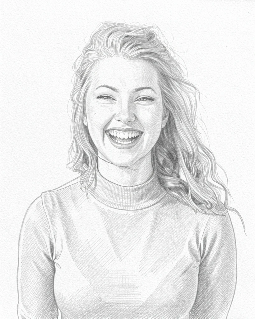 ハッチングで描いた鉛筆の肖像